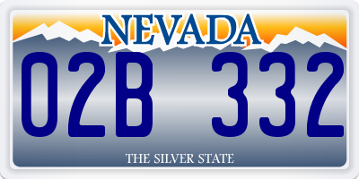 NV license plate 02B332