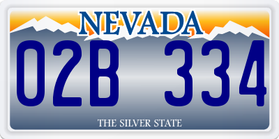 NV license plate 02B334