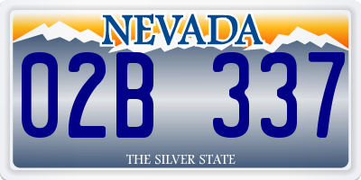 NV license plate 02B337