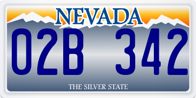 NV license plate 02B342