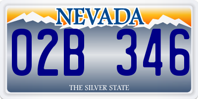 NV license plate 02B346