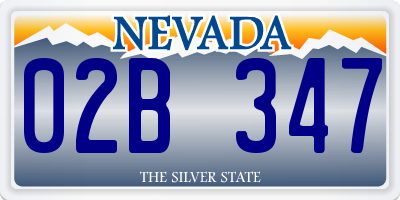 NV license plate 02B347