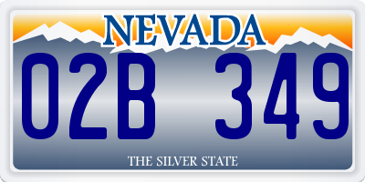 NV license plate 02B349