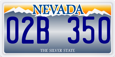 NV license plate 02B350