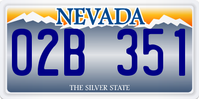 NV license plate 02B351