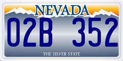 NV license plate 02B352