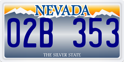 NV license plate 02B353