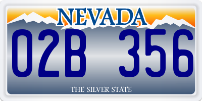 NV license plate 02B356