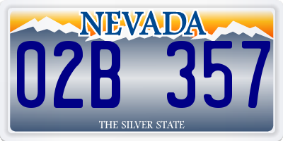 NV license plate 02B357