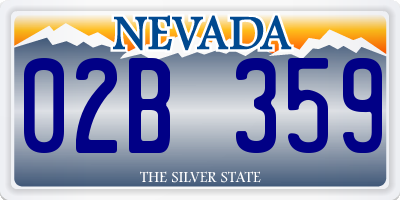 NV license plate 02B359