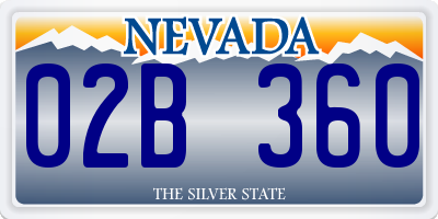 NV license plate 02B360