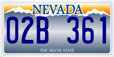 NV license plate 02B361