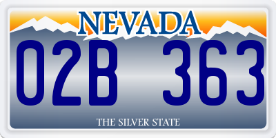 NV license plate 02B363