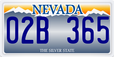 NV license plate 02B365