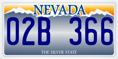 NV license plate 02B366