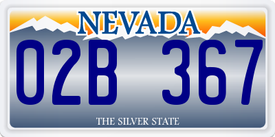 NV license plate 02B367