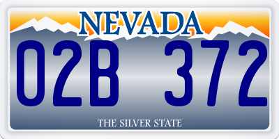 NV license plate 02B372