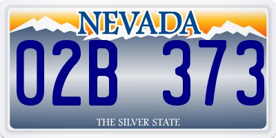 NV license plate 02B373