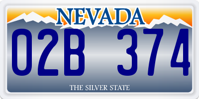 NV license plate 02B374