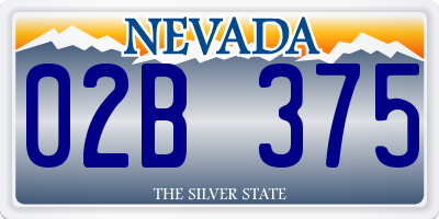 NV license plate 02B375