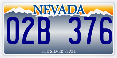 NV license plate 02B376