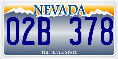 NV license plate 02B378