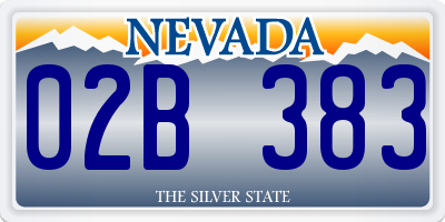 NV license plate 02B383