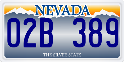 NV license plate 02B389