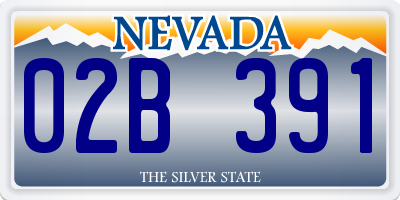 NV license plate 02B391