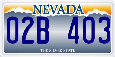 NV license plate 02B403