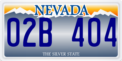 NV license plate 02B404