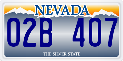 NV license plate 02B407