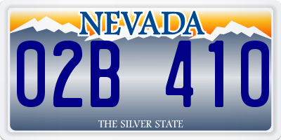 NV license plate 02B410