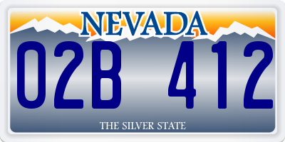 NV license plate 02B412