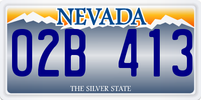 NV license plate 02B413