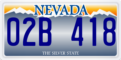 NV license plate 02B418