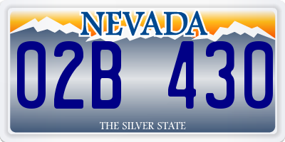NV license plate 02B430