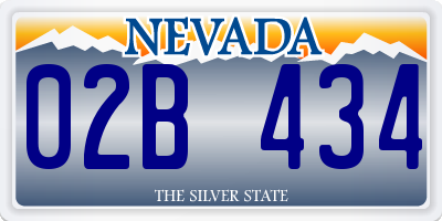 NV license plate 02B434