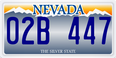 NV license plate 02B447