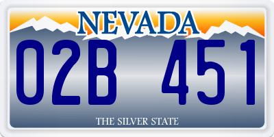 NV license plate 02B451