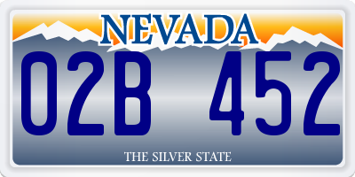 NV license plate 02B452