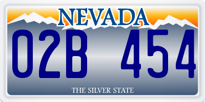 NV license plate 02B454