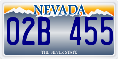 NV license plate 02B455