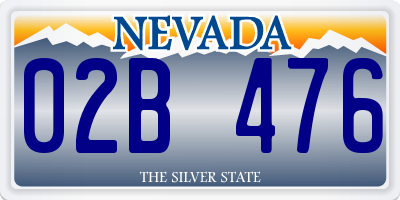 NV license plate 02B476