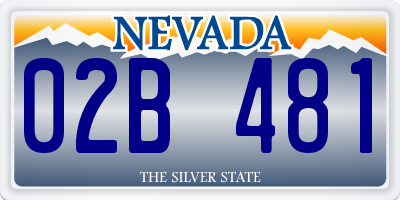 NV license plate 02B481