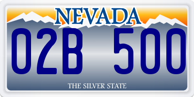 NV license plate 02B500
