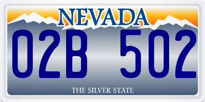 NV license plate 02B502