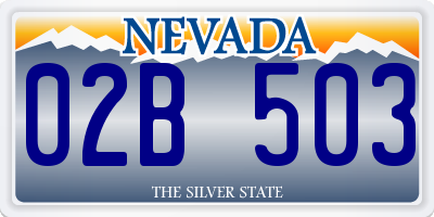 NV license plate 02B503