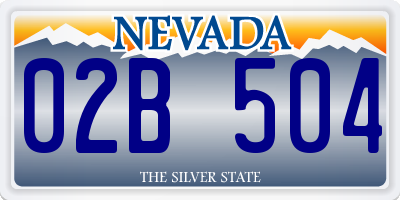 NV license plate 02B504