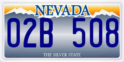 NV license plate 02B508
